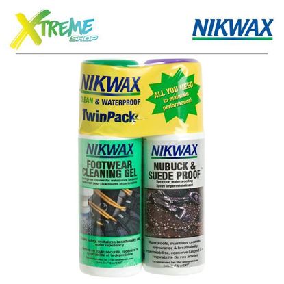 Zestaw pielęgnacyjny do obuwia z nubuku i zamszu Nikwax FOOTWEAR CLEANING GEL / NUBUK & WELUR PROOF