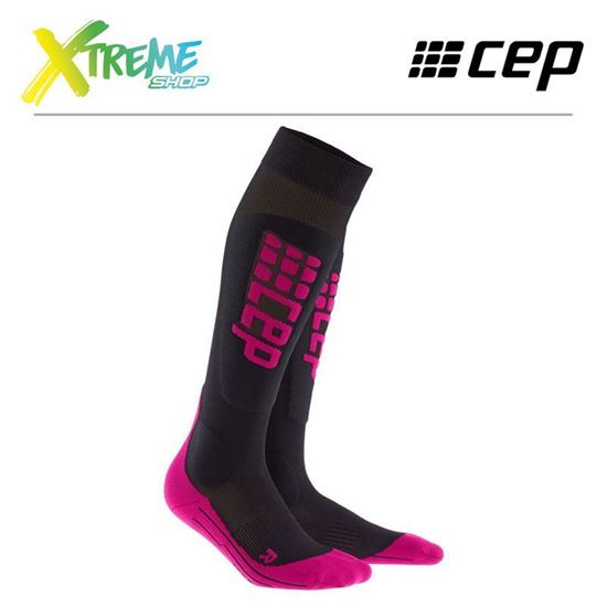 Skarpety kompresyjne CEP SKI ULTRALIGHT SOCKS WOMEN Black/Pink