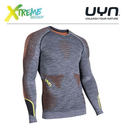 Koszulka UYN AMBITYON MAN UNDERWEAR SHIRT LONG SLEEVES Black Melange/Orange/Yellow 1