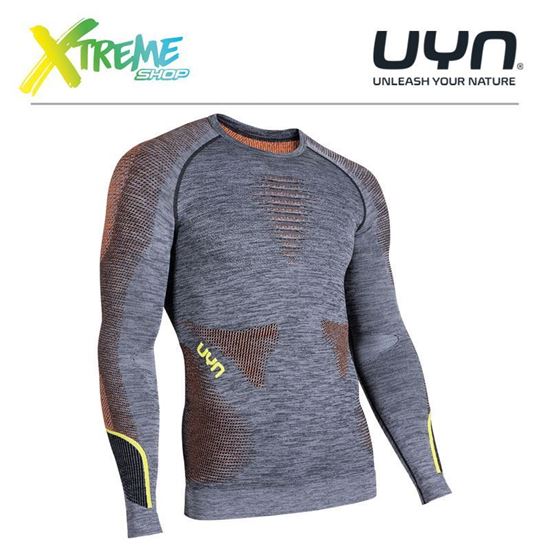Koszulka UYN AMBITYON MAN UNDERWEAR SHIRT LONG SLEEVES Black Melange/Orange/Yellow 1