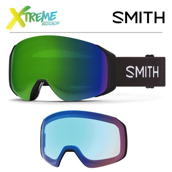 Gogle Smith 4D MAG Black - ChromaPop Sun Green Mirror + ChromaPop Storm Rose Flash