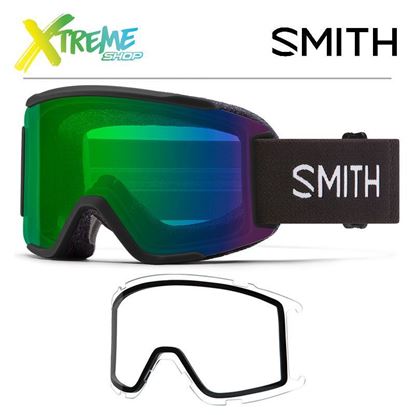 Gogle Smith SQUAD Black - ChromaPop Everyday Green Mirror + Clear