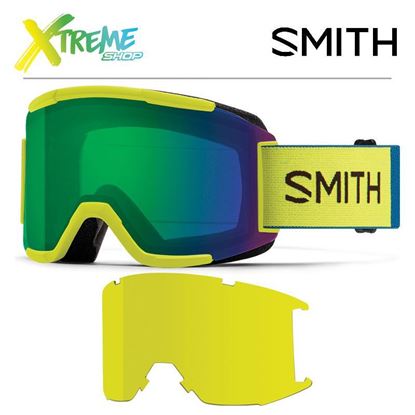 Gogle Smith SQUAD Neon Yellow - ChromaPop Everyday Green Mirror + Yellow