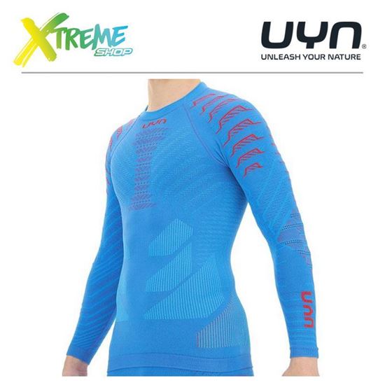 Koszulka UYN MAN RESILYON UV SHIRT LONG SLEEVES ROUND NECK Blue/Red 1